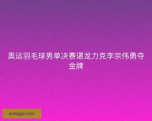奥运羽毛球男单决赛谌龙力克李宗伟勇夺金牌
